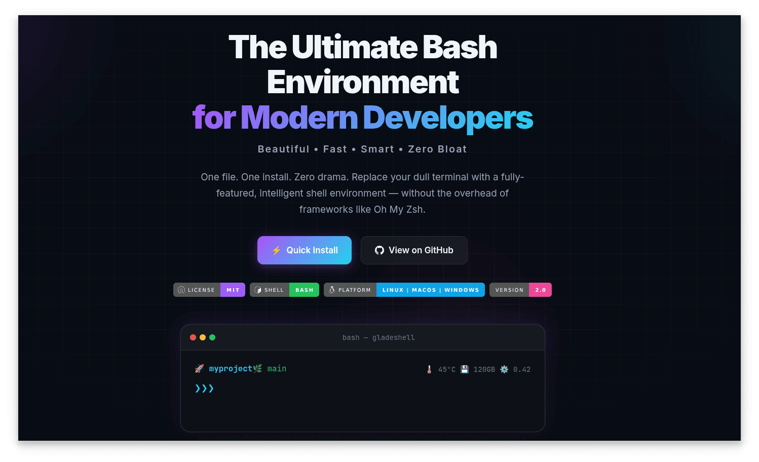 gladeshell - Ultra-fast Pure Rust Shell Environment and Developer Suite